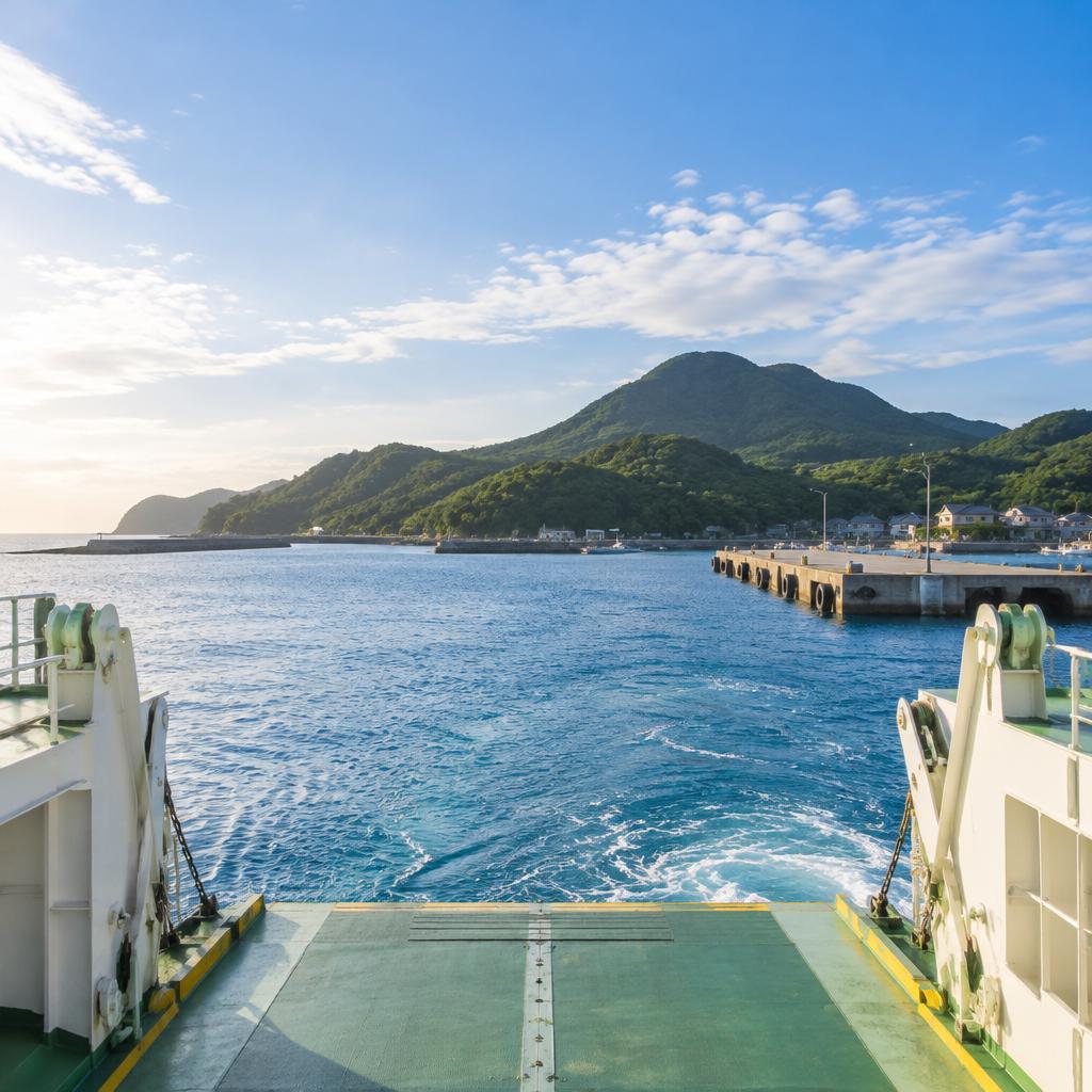 フェリーを降りた瞬間、いつもの時間がほどけていく。新居大島で、心ほどける島時間を。