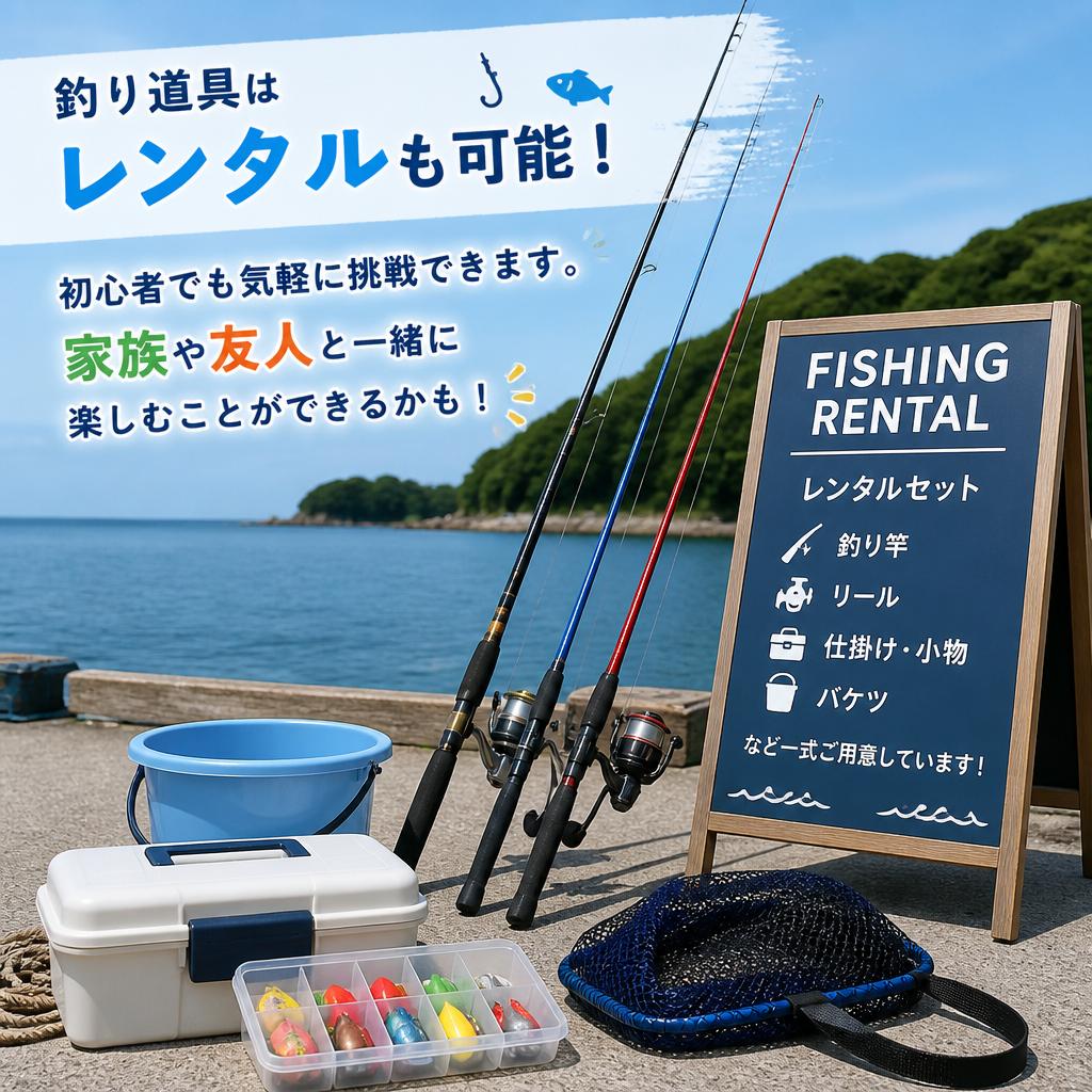 釣り無料レンタルで初心者も安心