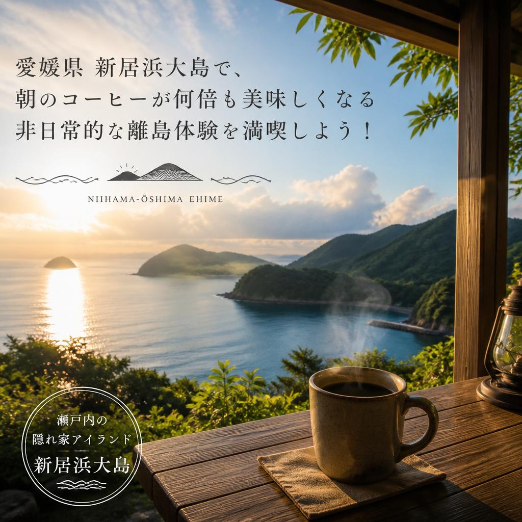 愛媛県新居浜大島で、朝のコーヒーが何倍も美味しくなる非日常的な離島体験を満喫しよう！