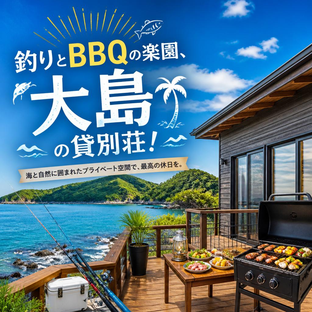 釣りとBBQの楽園、大島の貸別荘！