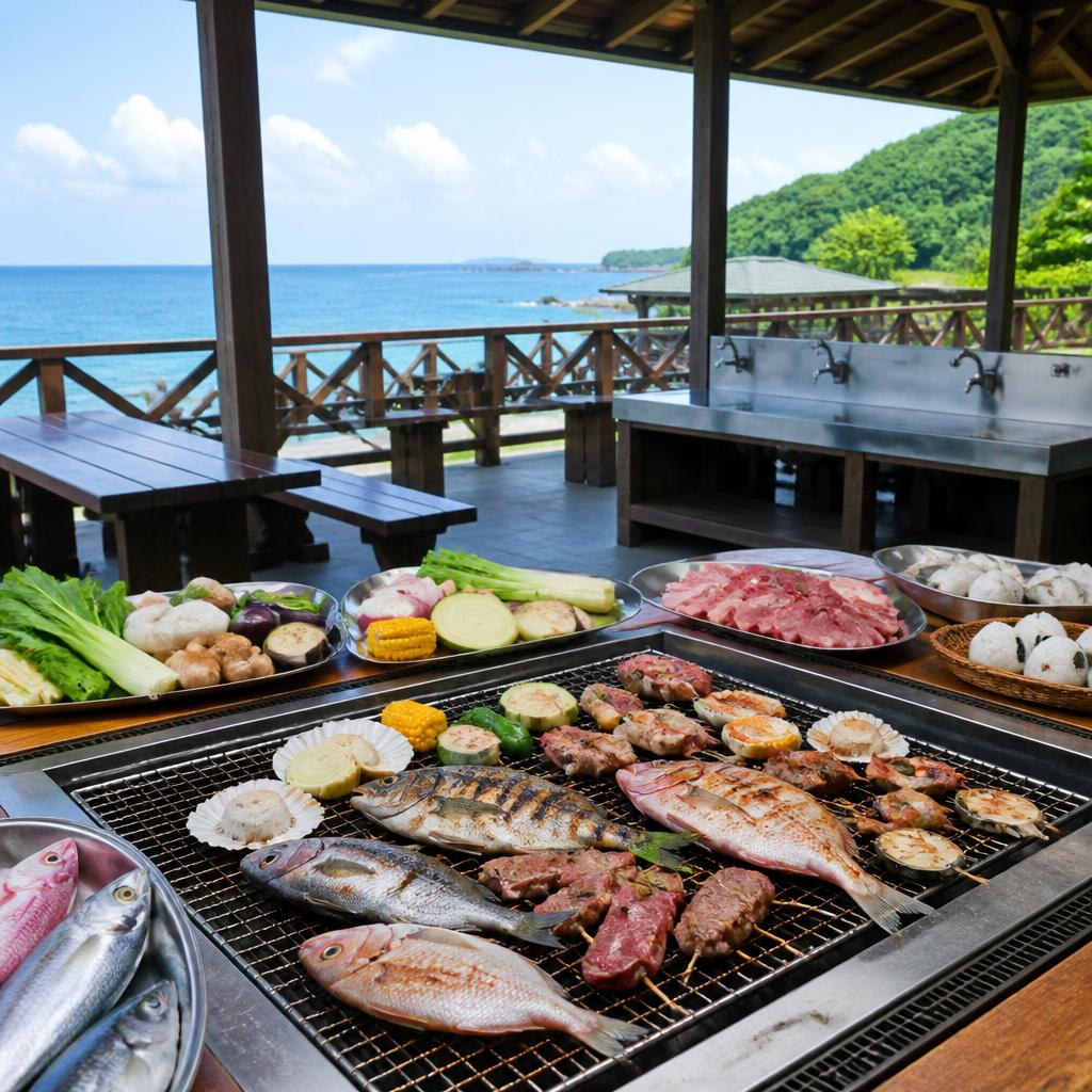本格BBQ体験！新鮮な海の幸を味わう