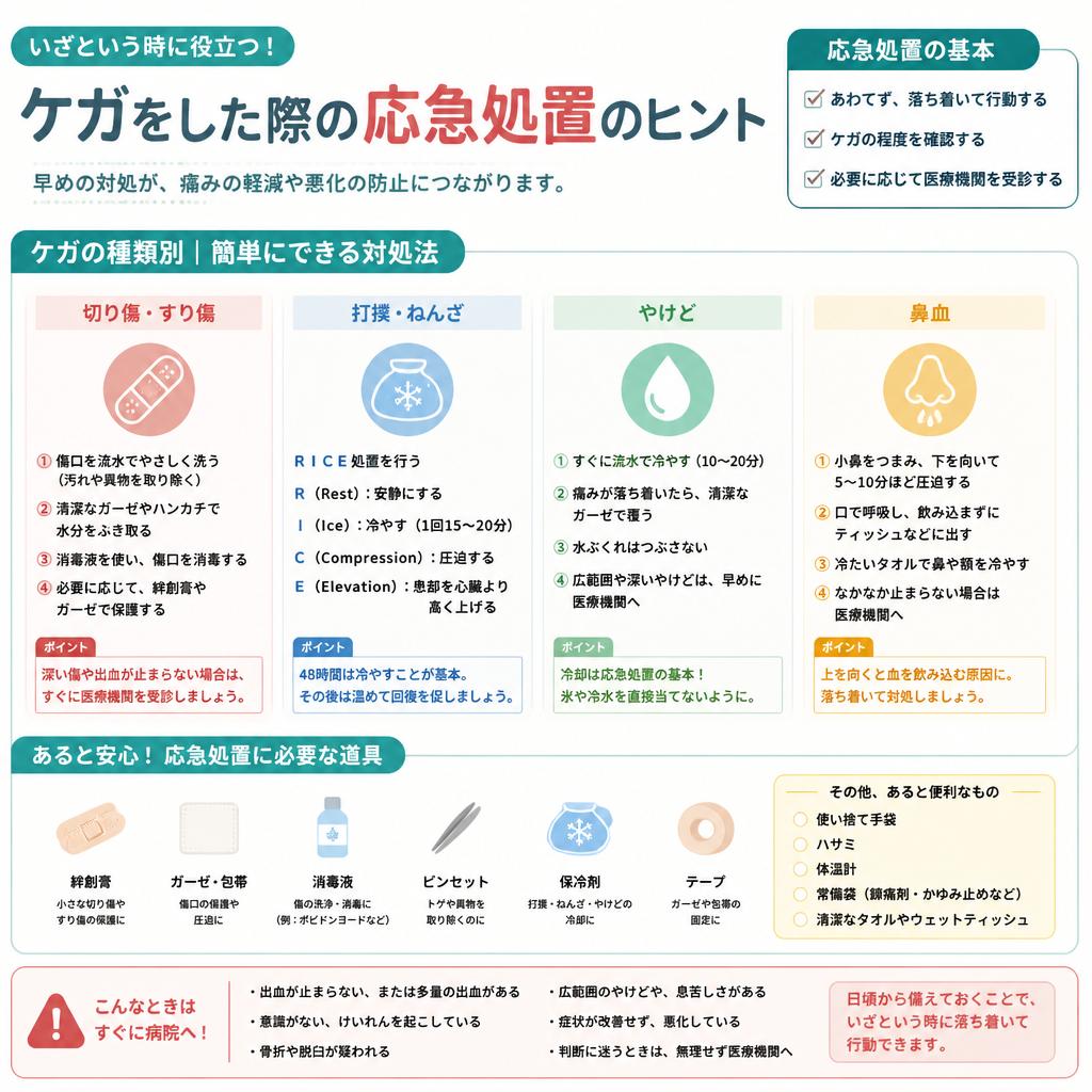 4. ケガをした場合の応急処置:初心者でもできる対処法