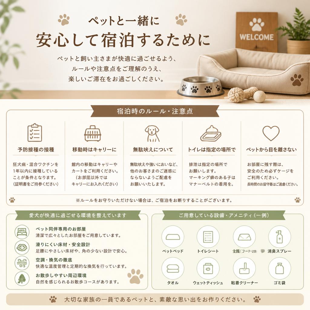 ペット同伴のルールと注意点