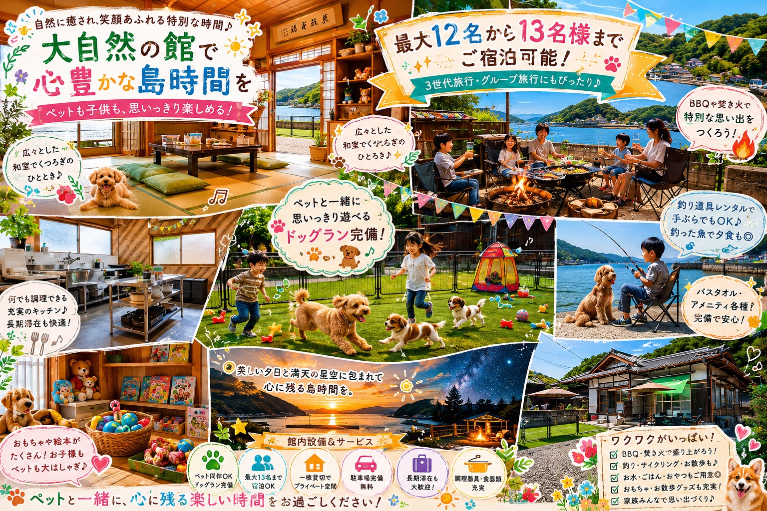 家族で過ごす自然に囲まれた贅沢な時間！