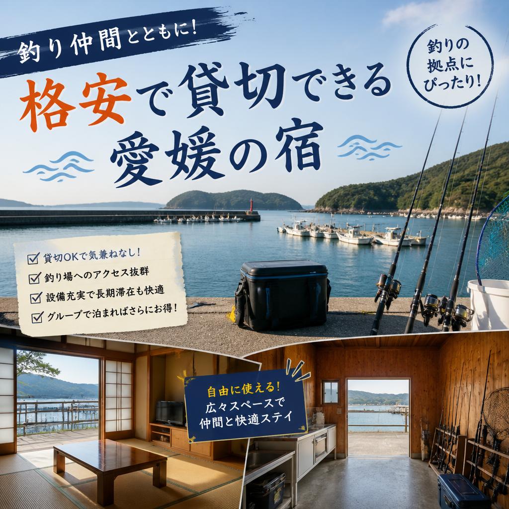 釣り仲間とともに！格安で貸切できる愛媛の宿