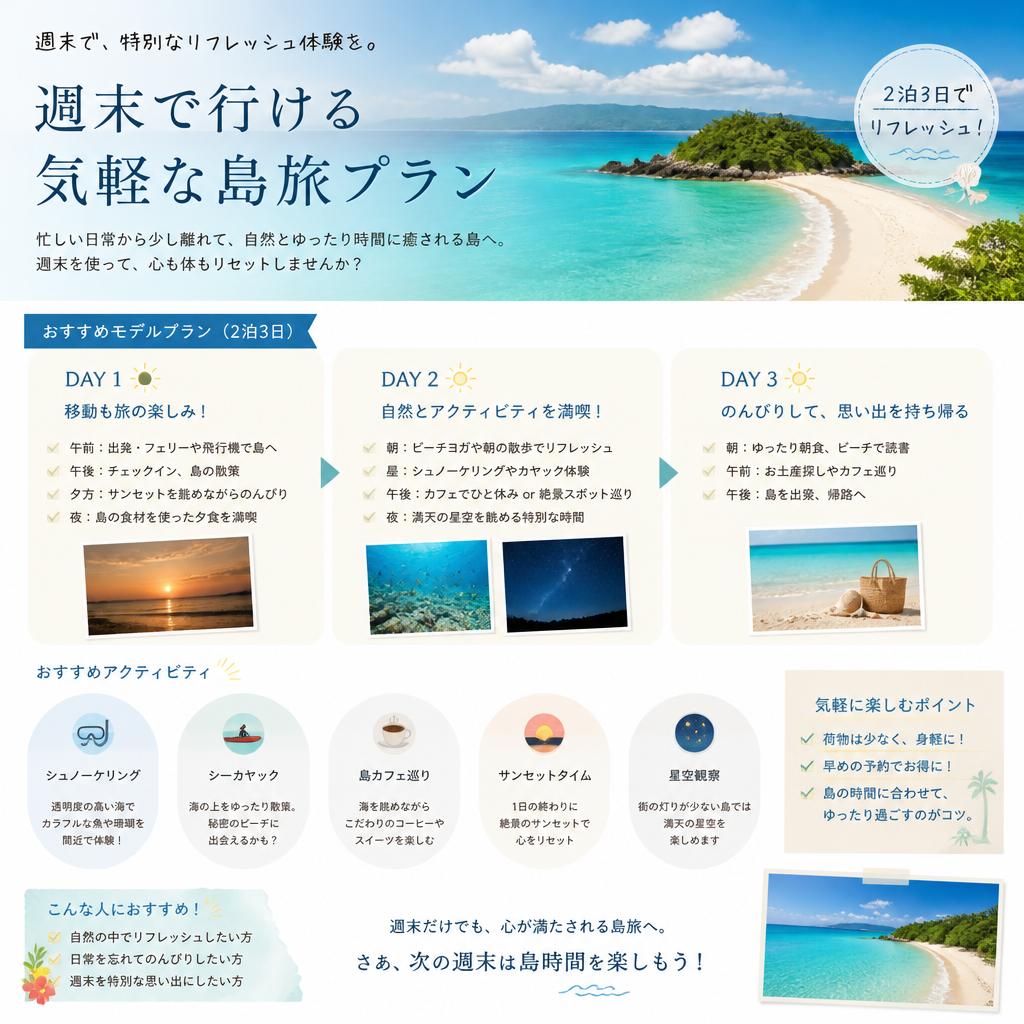 週末旅行に最適なプラン