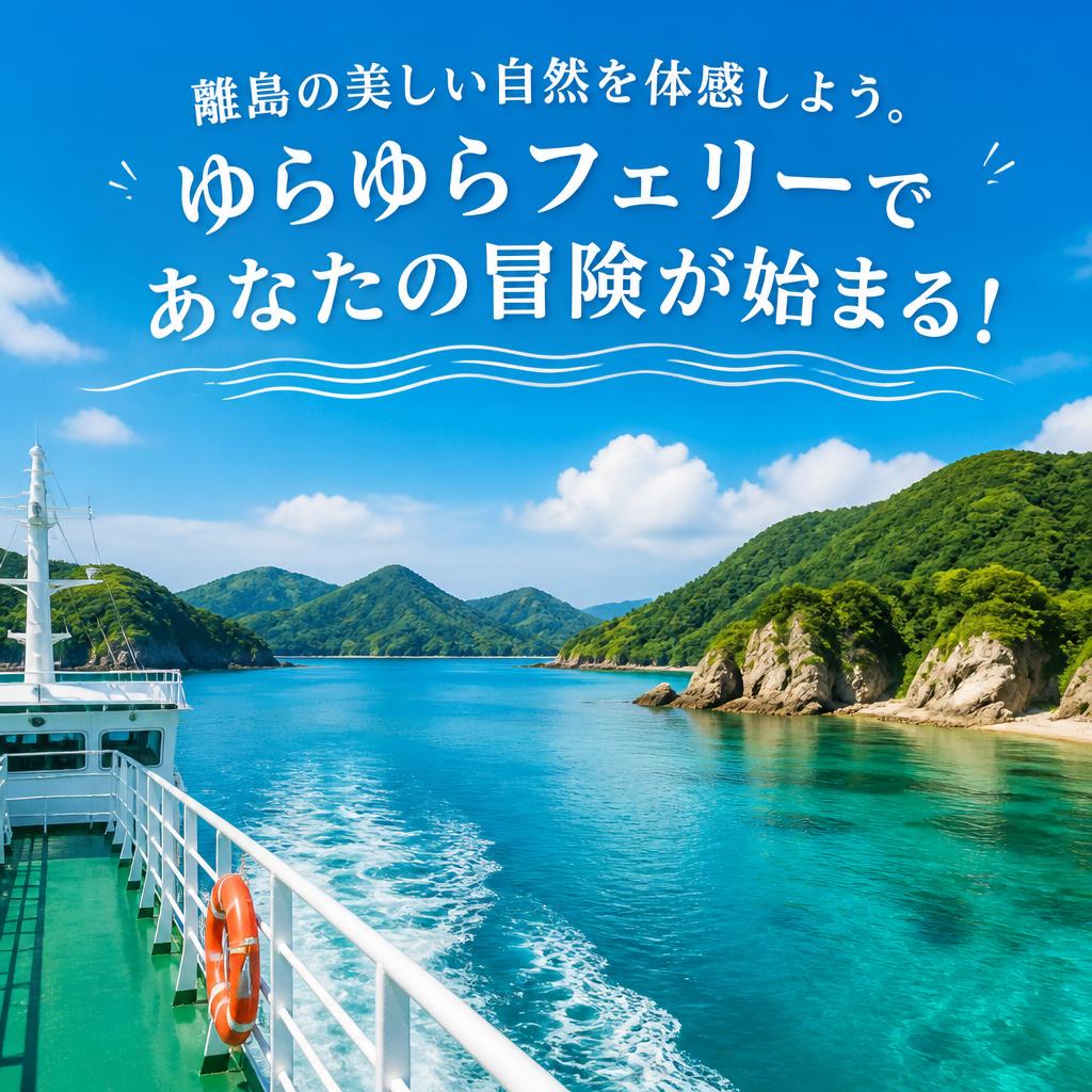 離島の美しい自然を体感しよう。ゆらゆらフェリーであなたの冒険が始まる！