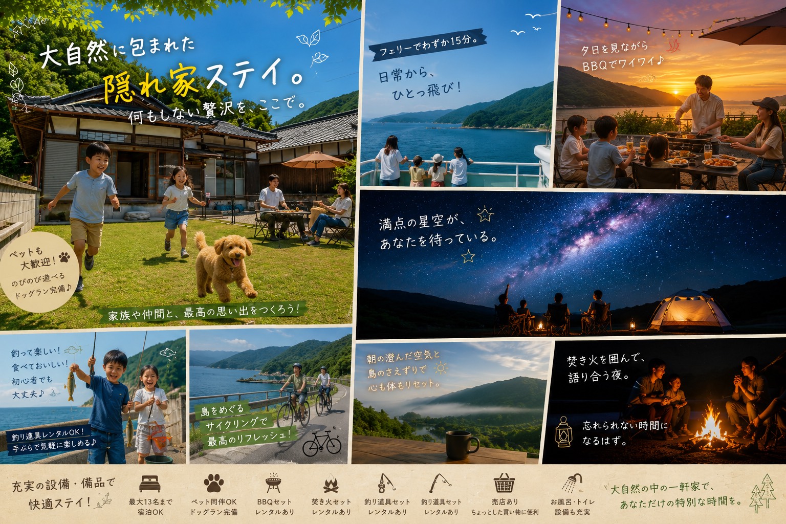  四国の離島で非日常を体験。プライベート空間を楽しむ大人の隠れ家